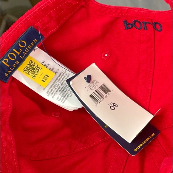 🐎New Polo Ralph Lauren Adjustable Red Hat Cap - Picture 4 of 4